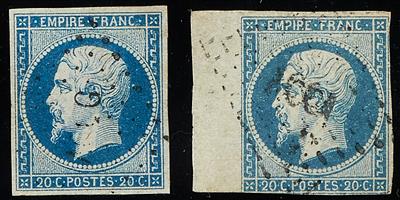 Europa Frankreich Briefstück/gestempelt - 1853/61 Freimarken 28 Werte mit vielen interessanten Papier- und Farbabarten, - Známky