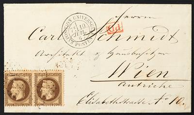 Europa Frankreich Poststück - 1867 "EXPOSITION - Briefmarken