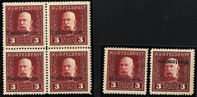 Feldpostmarken **/* - 1917 3 Heller braunkarmin, - Známky
