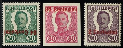 Feldpostmarken Italien **/* - 1918/18 Kaiser Karl - nicht verausgabte Serie mit Rot-Aufdruck vertauscht, - Známky