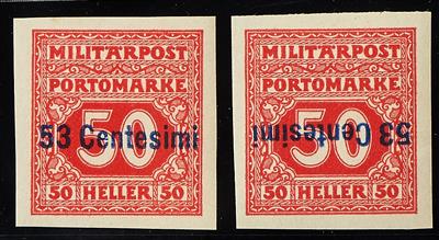 Feldpostmarken Italien * - 1918 Portomarken mit blauem Aufdruck, - Stamps