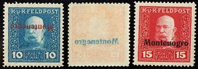Feldpostmarken Montenegro ** - 1917 Nicht verausgabte Werte 10 Heller blau und 15 Heller rot, - Stamps