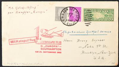 Katapult Poststück - 1930 "EUROPA" - Southampton, - Stamps