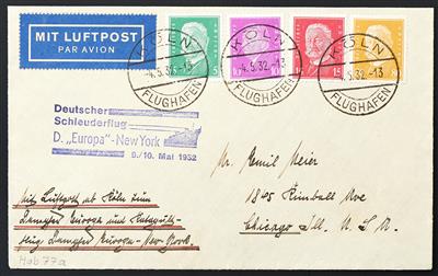Katapult Poststück - 1931/32 Deutschland/USA: 4 schöne - Francobolli