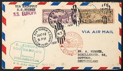 Katapult Poststück - 1931 Deutschland/USA: 4 schöne - Známky