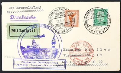 Katapult Poststück - 1932 4 seltene - Briefmarken