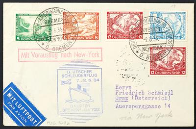 Katapult Poststück - 1934 NibelungenmarkenFrankaturen auf 2 Schleuderflugbriefen (Haberer 149b,151c, - Briefmarken