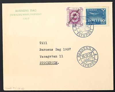 Schweden Poststück - 1925/39 Partie von 11 Flugpostbriefen Schweden und Skandinavien, - Francobolli