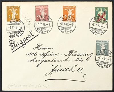 Schweiz Poststück - 1919/44 Mittelmeerflug, - Známky