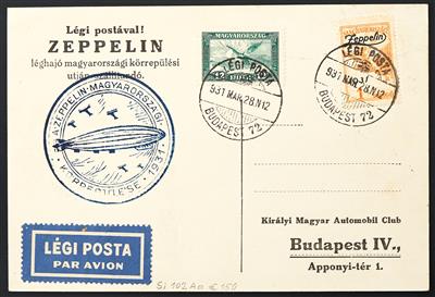 Schweiz Poststück - 1931/33 ZeppelinUngarnfahrt und WIPAflug, - Známky