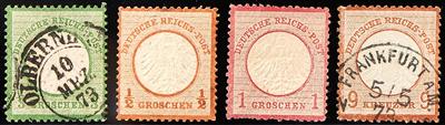 Deutschland */gestempelt - 1872 Freimarken 4 geprüfte Werte, - Známky