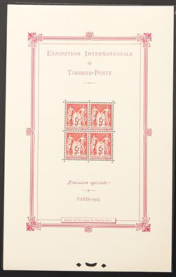 Frankreich ** - 1925 Block 1 mit rückseitigen kleinen Anhaftspuren an den Ecken, - Briefmarken