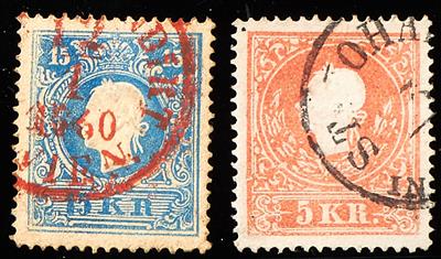 ö Ausgaben 1858 Briefstück/gestempelt - 12 Freimarken, - Stamps