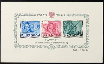 Polen ** - 1948 Vereinigte Staaten Block mit und ohne Zählnummer, - Francobolli