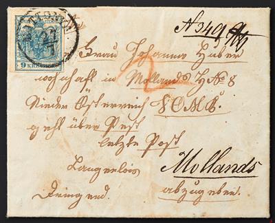Poststück - 1852 9 Kreuzer graublau - Briefmarken