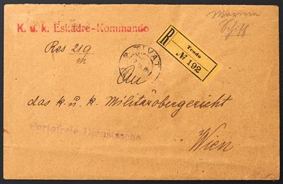 Poststück - 1909, rekommandierte portofreie Dienstsache - Stamps