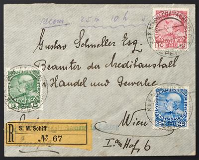 Poststück - 1910, Marinedetachement Peking, privater rekommandierter Brief - Briefmarken