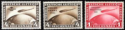 Zepp Luftschiffpost Deutschland 1924 - 1939 **/* - 1928 ZeppelinFlugpostmarken komplett, - Známky