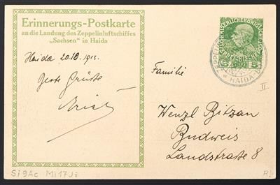 Zepp Poststück - 1913 LZ 17 "Sachsen", - Briefmarken
