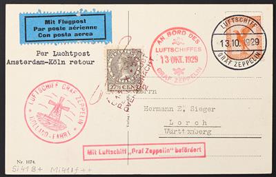 Zepp Poststück - 1929 Hollandfahrt: Zeppelin - Známky