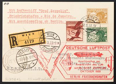 Zepp Poststück - 1933 SüdamerikaChicagofahrt: Recokarte - Briefmarken