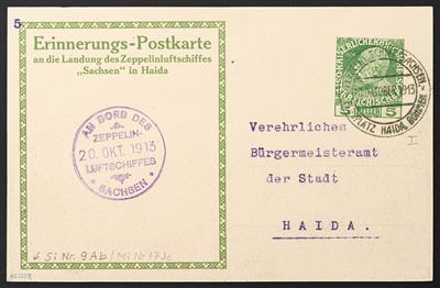Zepp Poststück - LZ "Sachsen",5 Heller - Briefmarken