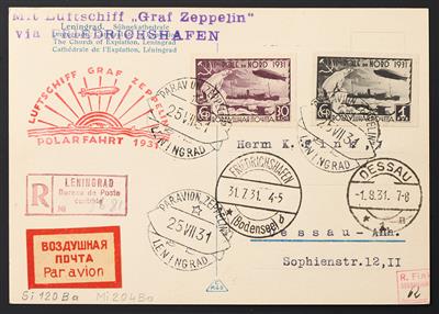 Zepp Poststück - Sowjetunion: 1931 Polarfahrt und 2 weitere Zeppelinbelege, - Stamps