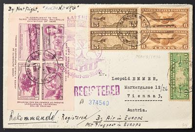 Zepp Poststück - USA: 1936/37, - Briefmarken