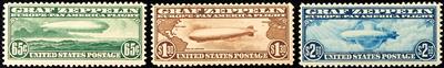 Zepp ** - USA: 1930 ZeppelinSondermarken 3 Werte komplett, - Francobolli