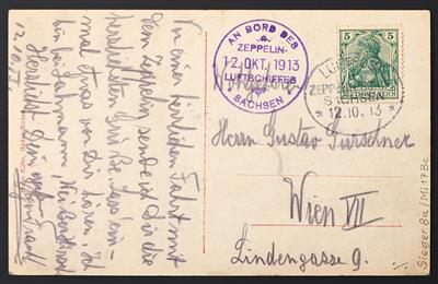 ZEPP Zeppelin - Pioniere Poststück - 1913 LZ "Sachsen", - Briefmarken