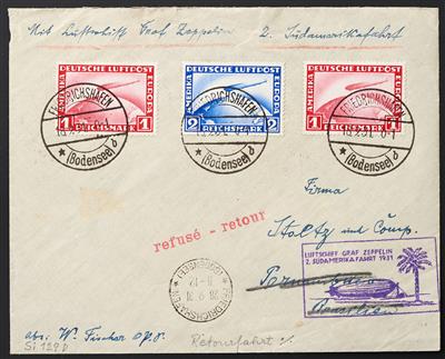 Zeppelinpost Lots Poststück - 7 Zeppelinbelege(Sieger 54B,124Cb,124Ab,127Ab,129D, - Známky