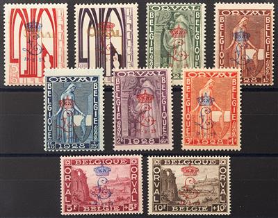 Belgien ** - 1929 Orval Serie mit Monogramm Aufdruck komplett, - Briefmarken