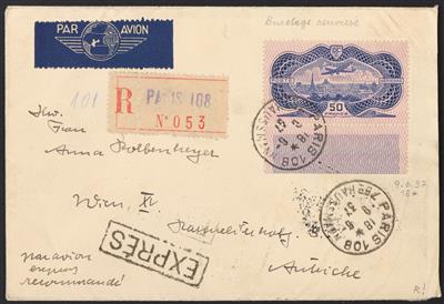 Frankreich Poststück - 1937 Flugpostmarke - Známky