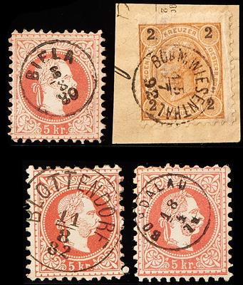 gestempelt/Briefstück/Poststück - Abstempelungs/Entwertungs - Sammlung alphabetisch nach Postorten, - Briefmarken