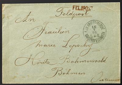 Poststück - Boxer - Aufstand, "SMS KAISERIN ELISABETH" - Briefmarken