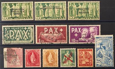 Schweiz **/*/gestempelt - 1854/1960 Partie mit vielen besseren Ausgaben in 1 Steckbuch, - Stamps