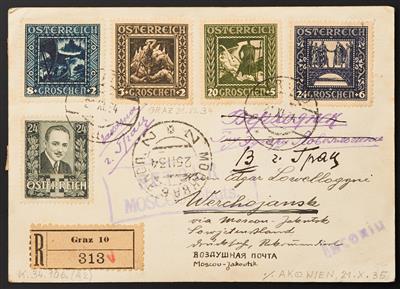 Sowjetunion Poststück - 1934 Graz-Wien-MoskauWerchojansk: Recokarte - Francobolli