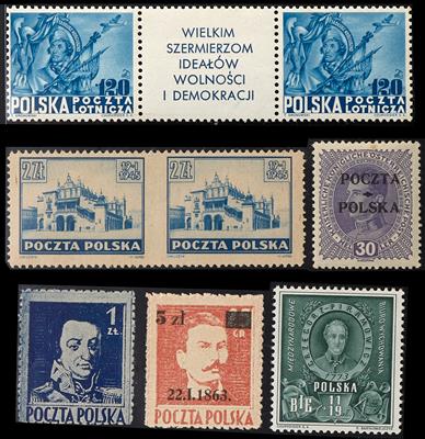**/*/gestempelt - Sammlung Polen ab 1918 mit div. besseren Werten, - Briefmarken