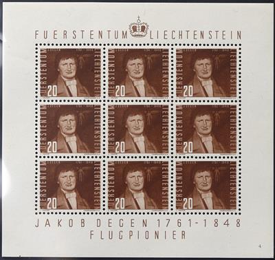 ** - Liechtenstein Nr. 257/66 je im KLEINBOGEN (incl Nr. 259b, - Briefmarken