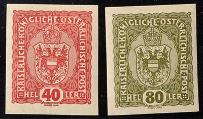 * - Österr. 1916 ungezähnte Farbproben zu 40, - Stamps