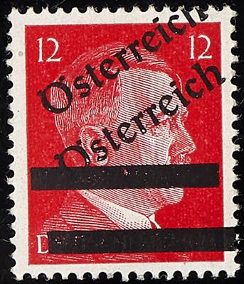 ** - Österr. 1945 - I. Wiener Aushilfsausgabe 12Pfg. Doppeldruck, - Stamps