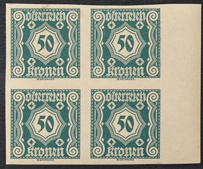 ** - Österr. Porto Nr. 112U/17U in postfrischen Rand - Viererblöcken, - Briefmarken