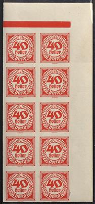 ** - Österr. Porto Nr. 93/101 in Einheiten zu 10 Stück (Eckrand), - Briefmarken