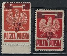 ** - Polen Nr. 409a gepr. + Vergleichsstück (2), - Stamps