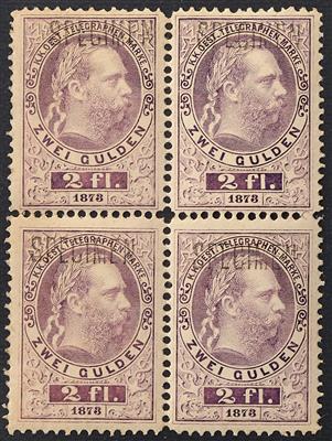 **/* - Telegraphenmarke Nr. 17im Viererblock mit Specimen - Aufdruck, - Stamps