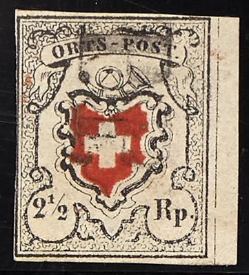 gestempelt - Schweiz Nr. 5II (ORTS - POST) vom rechten Rand, - Stamps