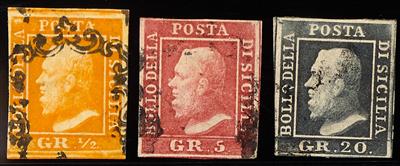 gestempelt - Sizilien Nr. 1/6 in Nuancen in überdurchschnittl. Qualität, - Stamps