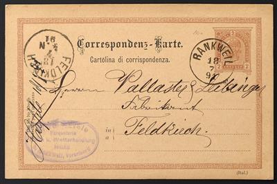 Ö Ausgabe 1890 Poststück - Vorarlberg: Sehr schöne Sammlung von 35 Belegen mit Abstempelungen von Nenzig, - Francobolli