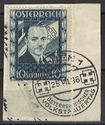 Ö Briefstück - 1936 10 Schilling Dollfuss - Briefmarken