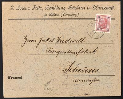 Ö Sammlungen Poststück - 1900/1920 Vorarlberg: schöne Partie Poststücke aus Schwarzenberg, - Známky